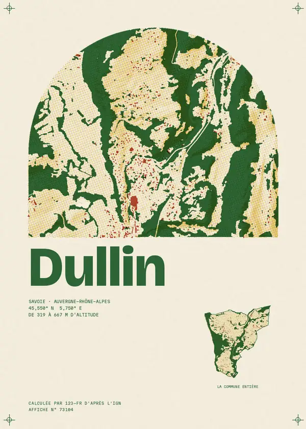 Affiche de Dullin, calculée par 123-fr d'après l'IGN