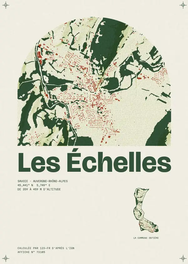 Affiche de Les Échelles, calculée par 123-fr d'après l'IGN