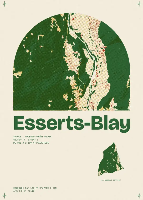 Affiche de Esserts-Blay, calculée par 123-fr d'après l'IGN