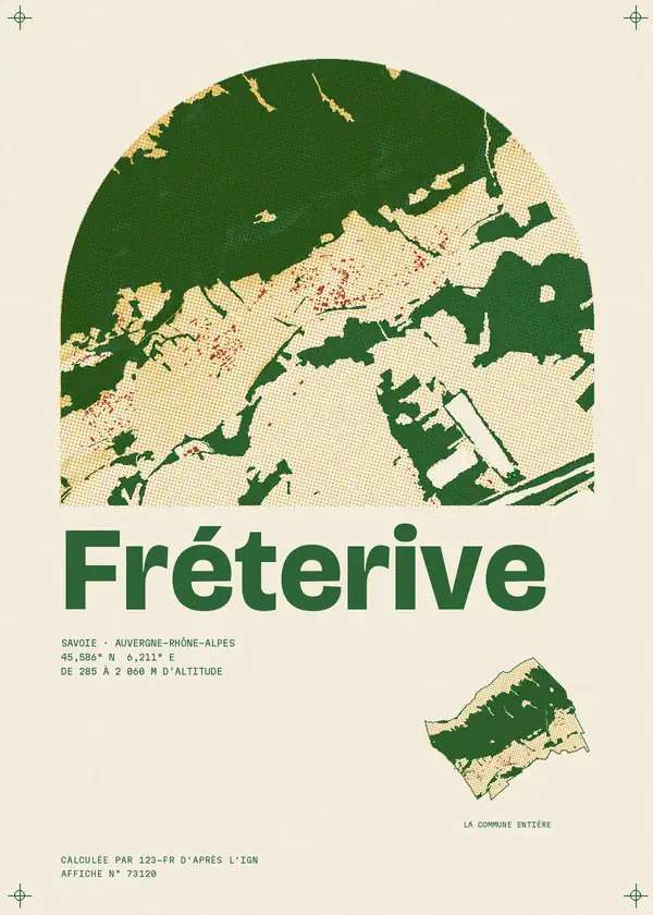 Affiche de Fréterive, calculée par 123-fr d'après l'IGN