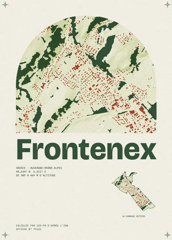 Affiche de Frontenex, calculée par 123-fr d'après l'IGN