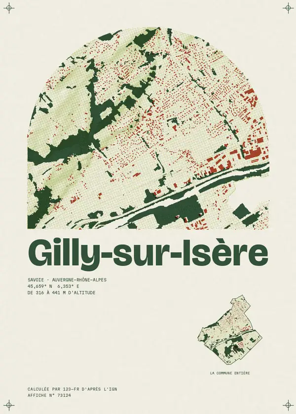 Affiche de Gilly-sur-Isère, calculée par 123-fr d'après l'IGN