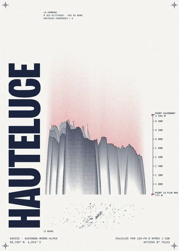 Affiche de Hauteluce, calculée par 123-fr d'après l'IGN