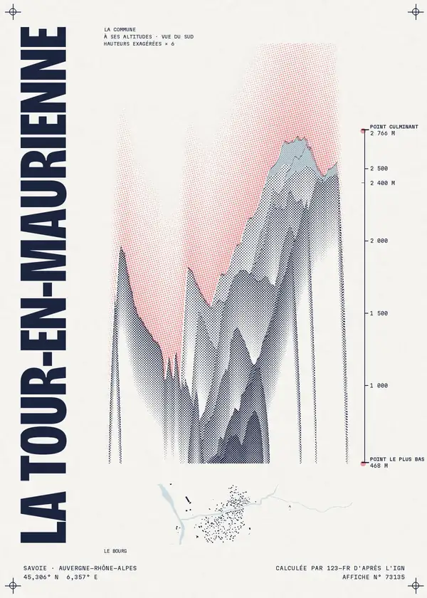 Affiche de La Tour-en-Maurienne, calculée par 123-fr d'après l'IGN