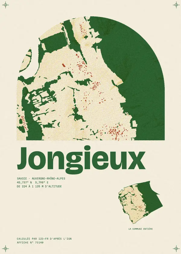 Affiche de Jongieux, calculée par 123-fr d'après l'IGN