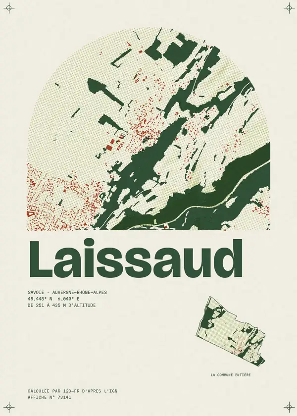 Affiche de Laissaud, calculée par 123-fr d'après l'IGN