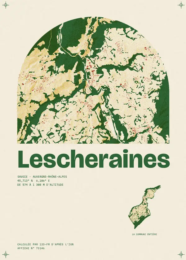 Affiche de Lescheraines, calculée par 123-fr d'après l'IGN
