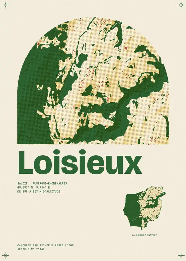 Affiche de Loisieux, calculée par 123-fr d'après l'IGN