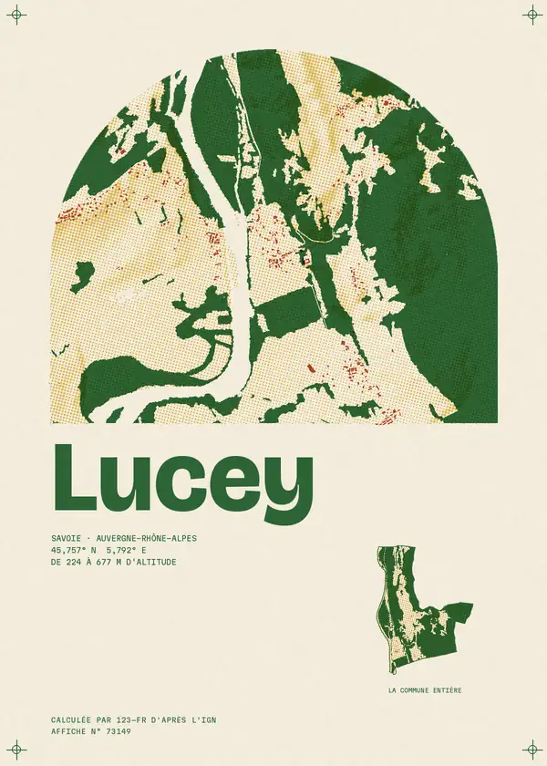 Affiche de Lucey, calculée par 123-fr d'après l'IGN