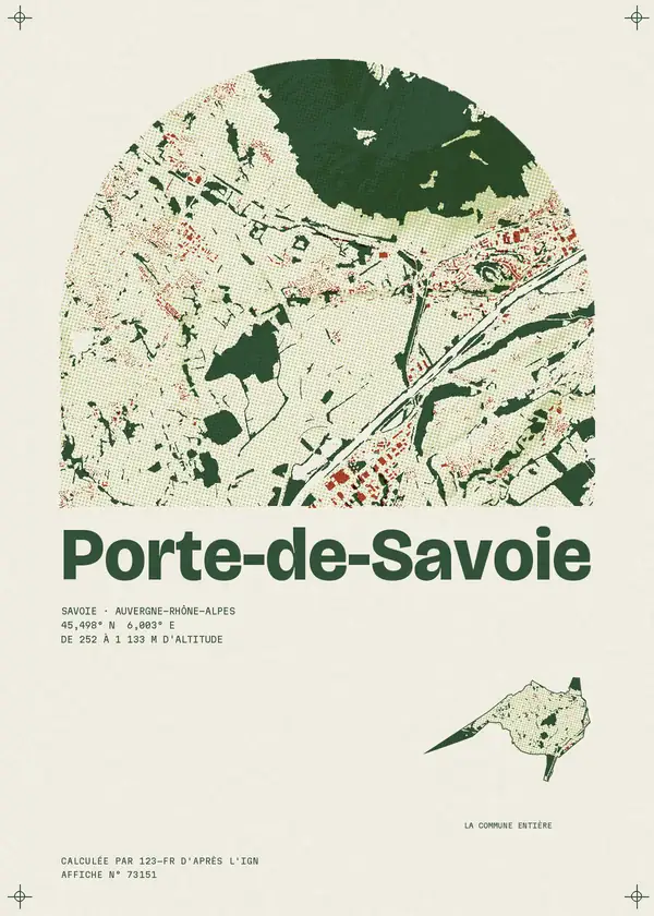 Affiche de Porte-de-Savoie, calculée par 123-fr d'après l'IGN