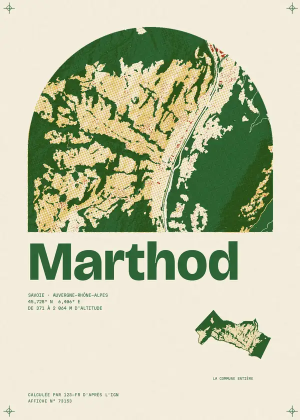 Affiche de Marthod, calculée par 123-fr d'après l'IGN
