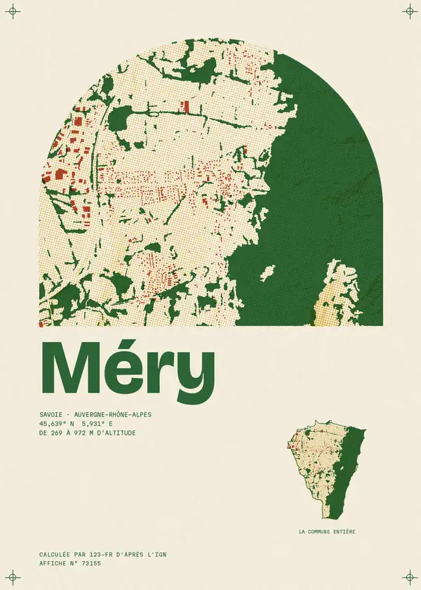 Affiche de Méry, calculée par 123-fr d'après l'IGN