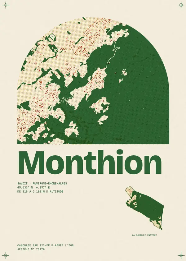 Affiche de Monthion, calculée par 123-fr d'après l'IGN