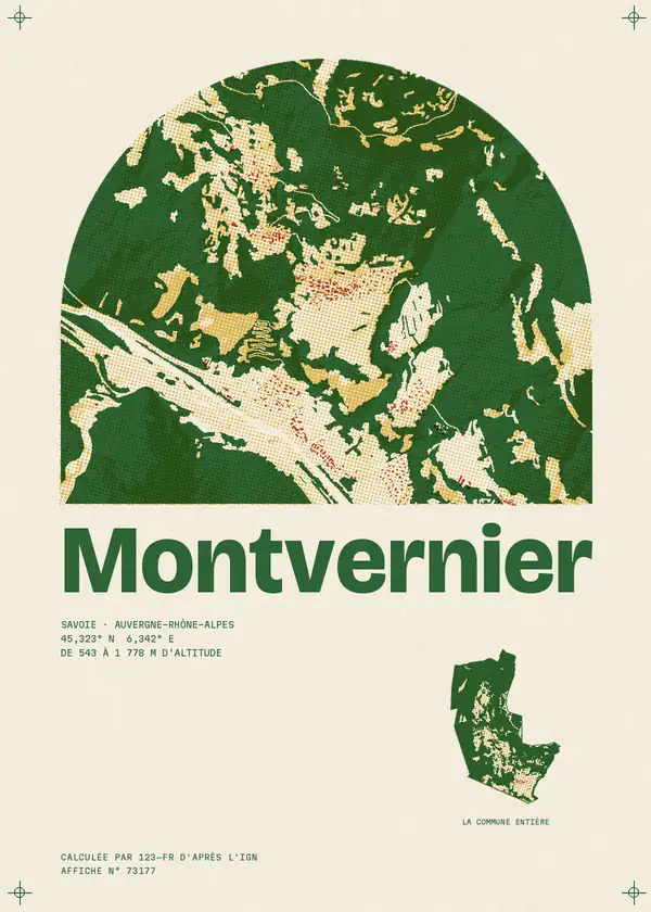 Affiche de Montvernier, calculée par 123-fr d'après l'IGN