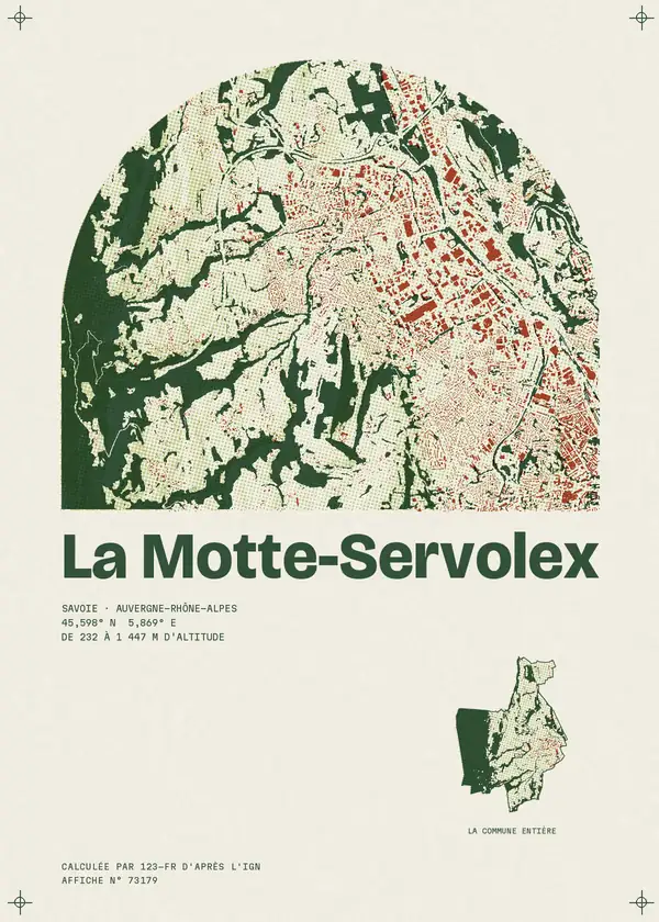 Affiche de La Motte-Servolex, calculée par 123-fr d'après l'IGN