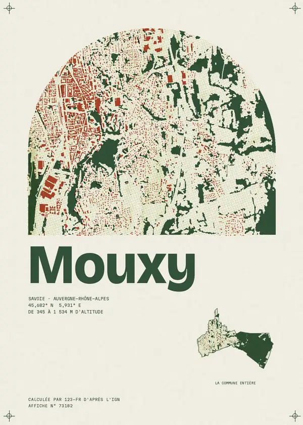 Affiche de Mouxy, calculée par 123-fr d'après l'IGN