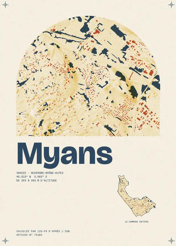 Affiche de Myans, calculée par 123-fr d'après l'IGN
