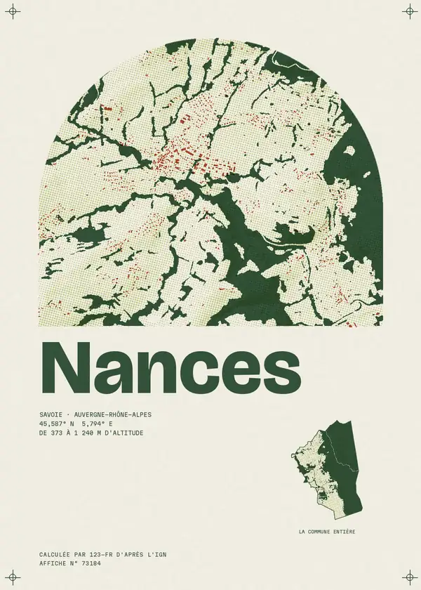 Affiche de Nances, calculée par 123-fr d'après l'IGN