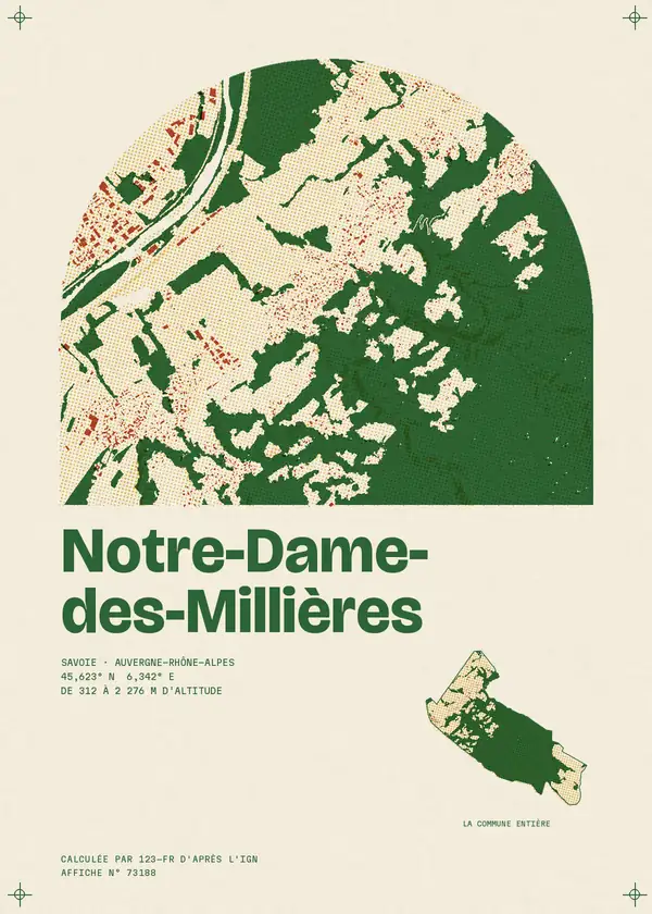 Affiche de Notre-Dame-des-Millières, calculée par 123-fr d'après l'IGN