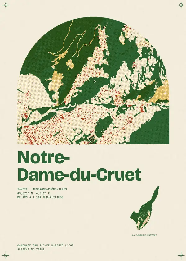 Affiche de Notre-Dame-du-Cruet, calculée par 123-fr d'après l'IGN
