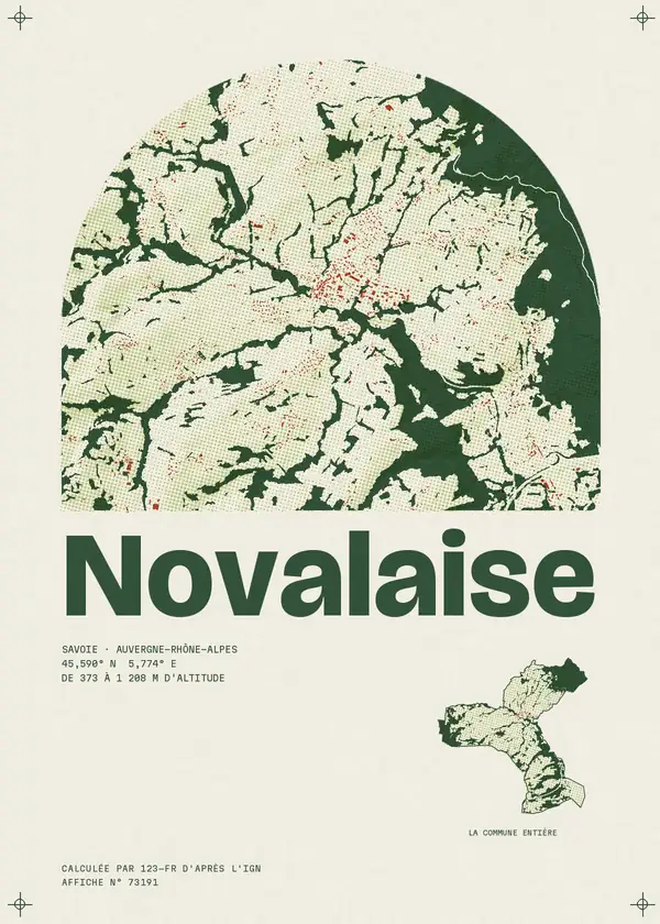 Affiche de Novalaise, calculée par 123-fr d'après l'IGN