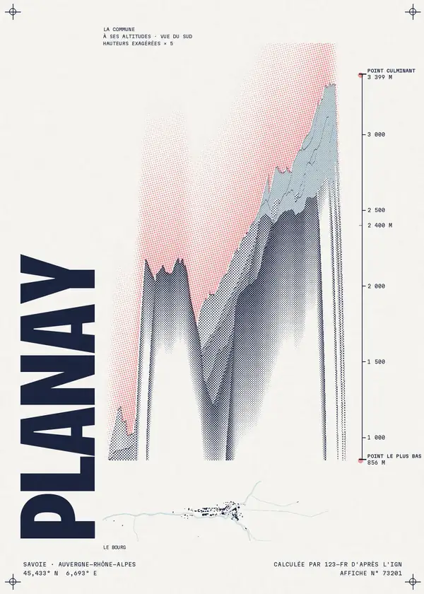 Affiche de Planay, calculée par 123-fr d'après l'IGN