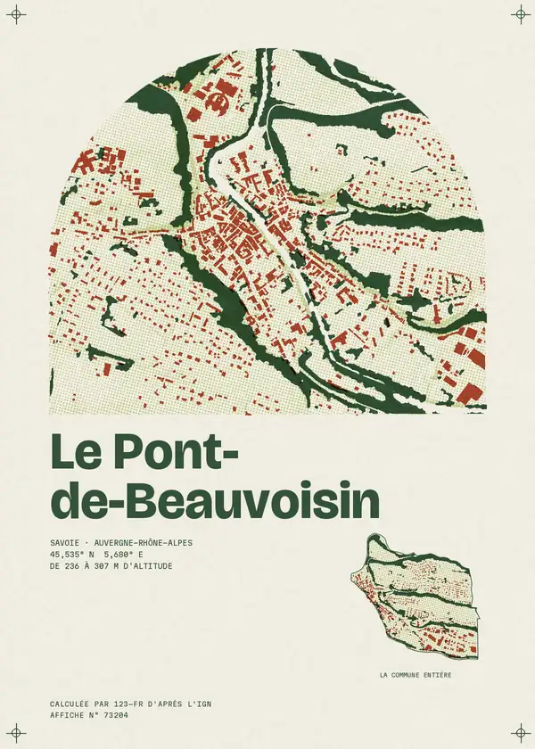 Affiche de Le Pont-de-Beauvoisin, calculée par 123-fr d'après l'IGN