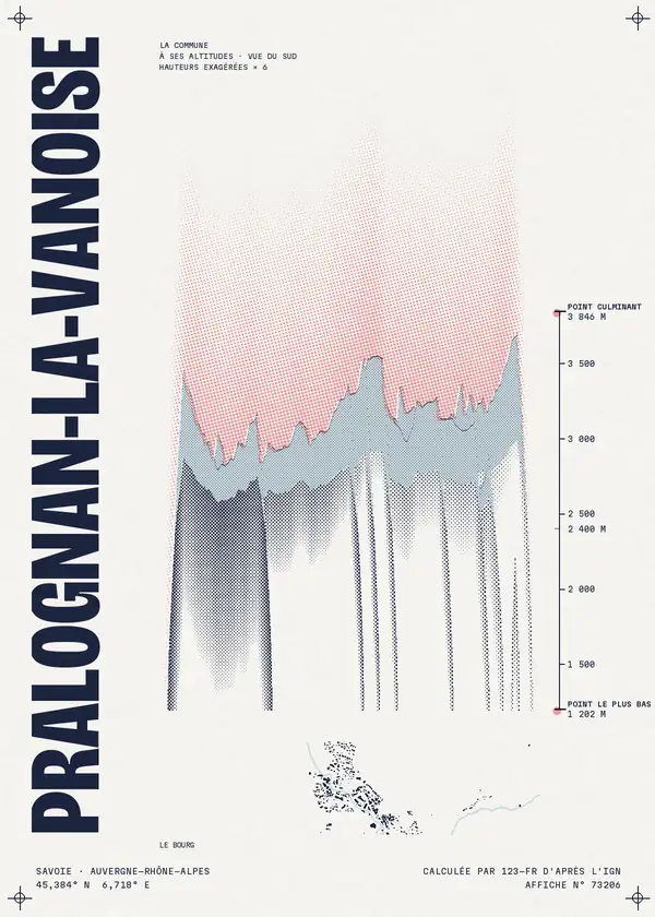 Affiche de Pralognan-la-Vanoise, calculée par 123-fr d'après l'IGN