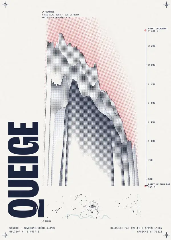 Affiche de Queige, calculée par 123-fr d'après l'IGN