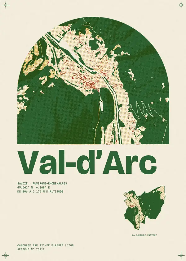 Affiche de Val-d'Arc, calculée par 123-fr d'après l'IGN