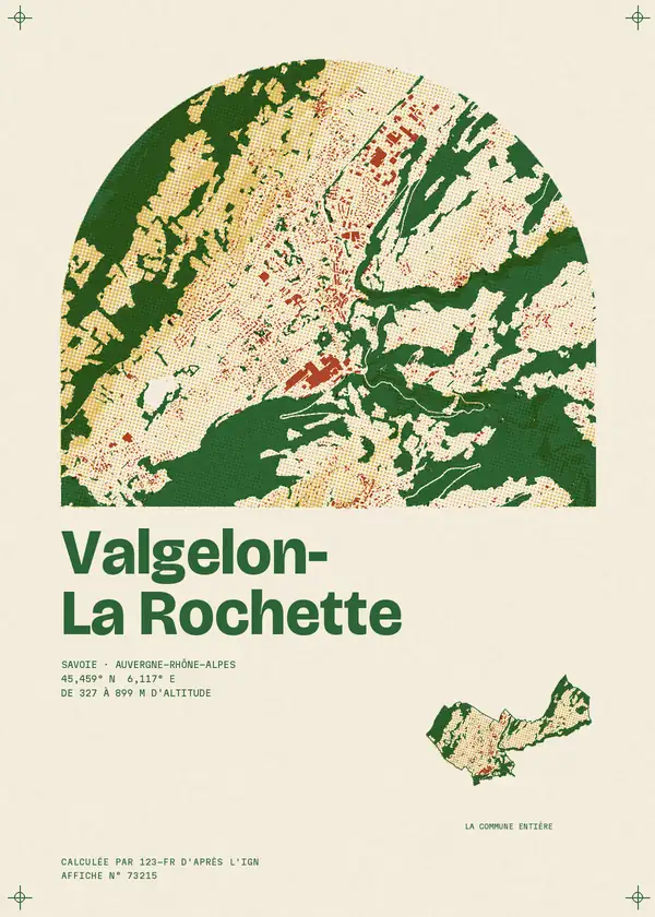 Affiche de Valgelon-La Rochette, calculée par 123-fr d'après l'IGN