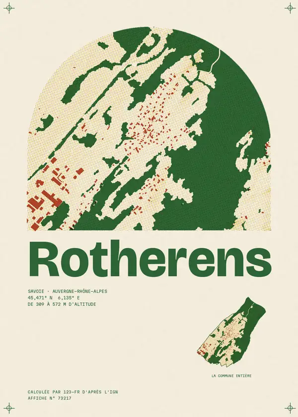 Affiche de Rotherens, calculée par 123-fr d'après l'IGN