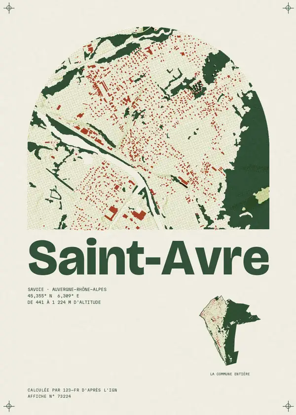 Affiche de Saint-Avre, calculée par 123-fr d'après l'IGN