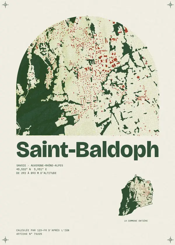 Affiche de Saint-Baldoph, calculée par 123-fr d'après l'IGN