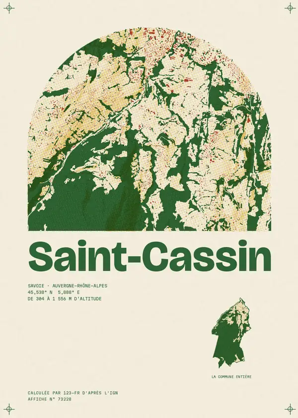 Affiche de Saint-Cassin, calculée par 123-fr d'après l'IGN