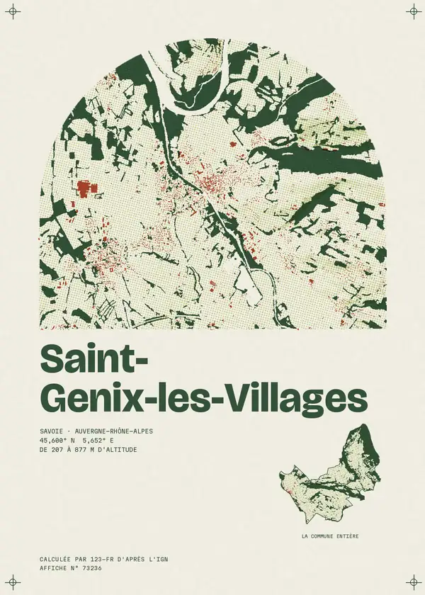 Affiche de Saint-Genix-les-Villages, calculée par 123-fr d'après l'IGN
