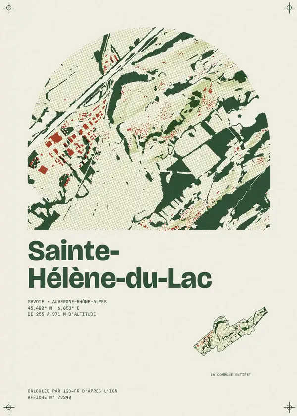 Affiche de Sainte-Hélène-du-Lac, calculée par 123-fr d'après l'IGN