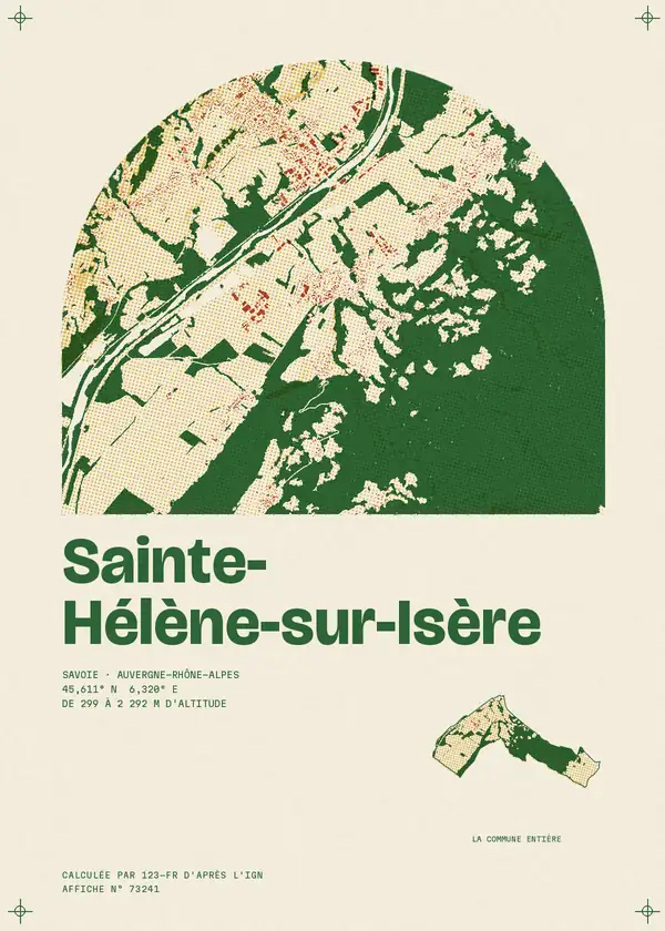Affiche de Sainte-Hélène-sur-Isère, calculée par 123-fr d'après l'IGN