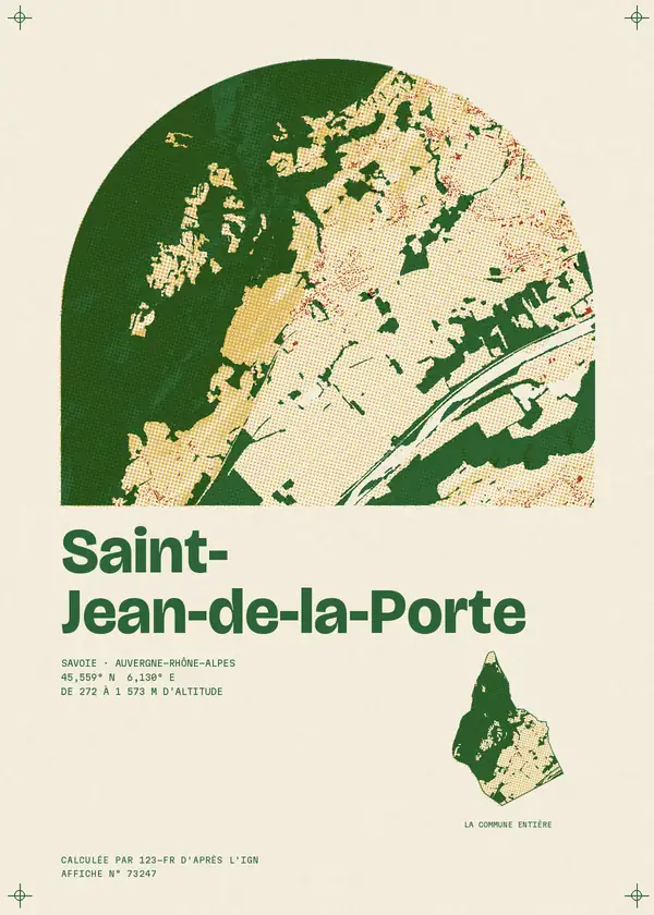 Affiche de Saint-Jean-de-la-Porte, calculée par 123-fr d'après l'IGN