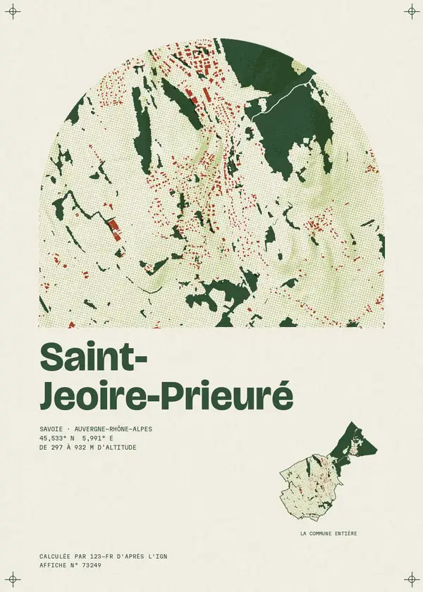 Affiche de Saint-Jeoire-Prieuré, calculée par 123-fr d'après l'IGN
