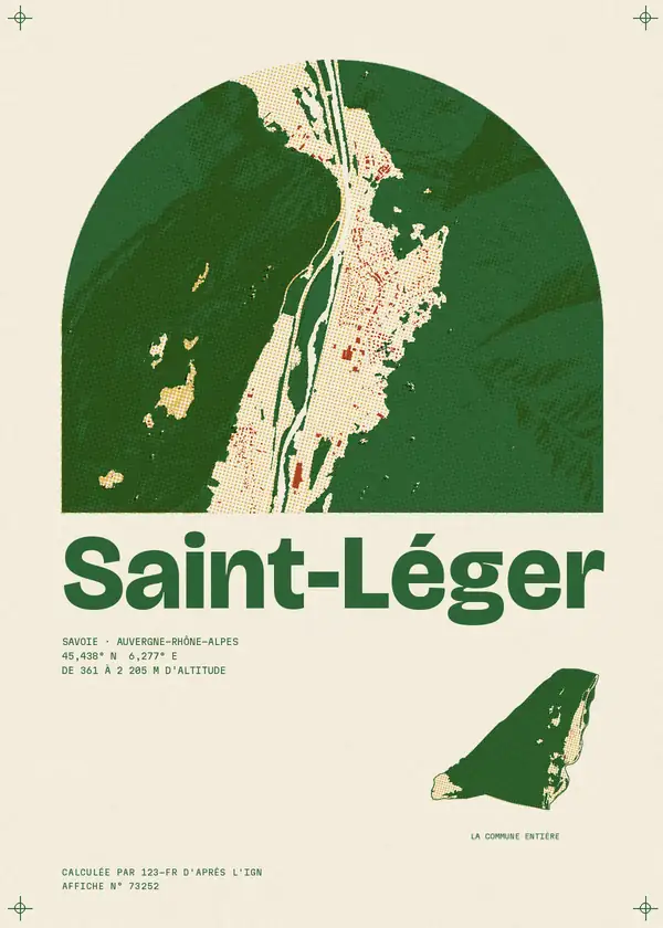 Affiche de Saint-Léger, calculée par 123-fr d'après l'IGN