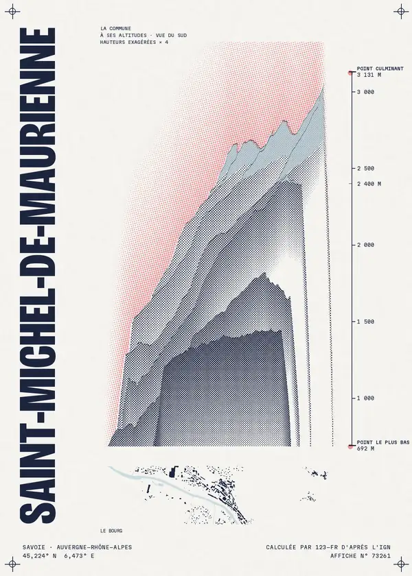 Affiche de Saint-Michel-de-Maurienne, calculée par 123-fr d'après l'IGN