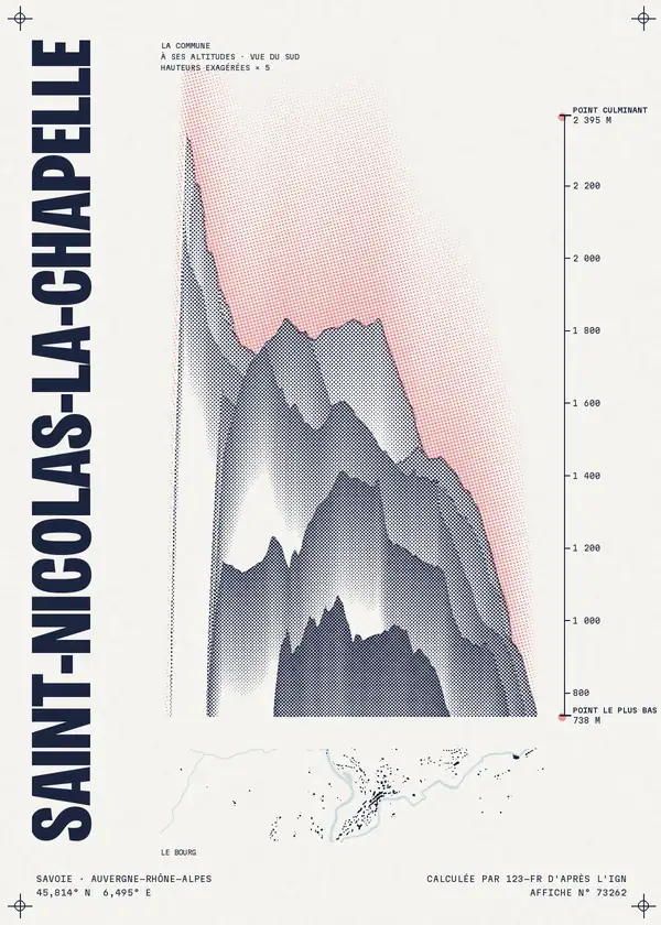 Affiche de Saint-Nicolas-la-Chapelle, calculée par 123-fr d'après l'IGN