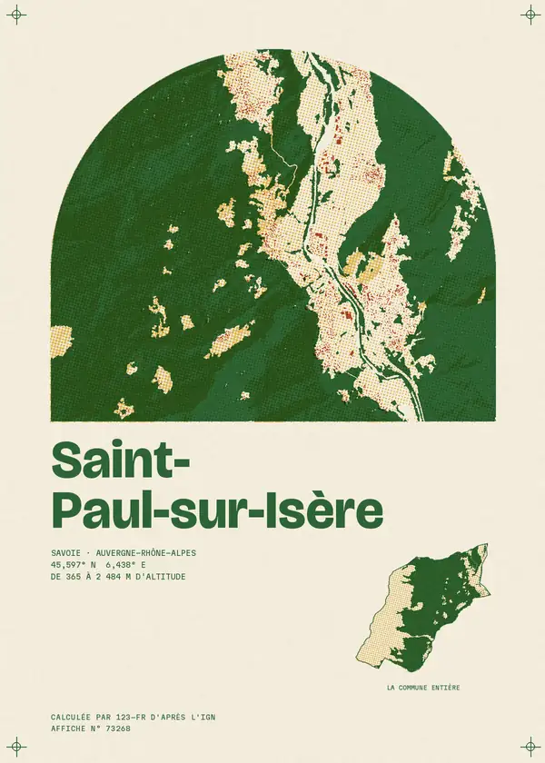Affiche de Saint-Paul-sur-Isère, calculée par 123-fr d'après l'IGN