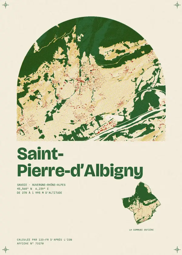 Affiche de Saint-Pierre-d'Albigny, calculée par 123-fr d'après l'IGN