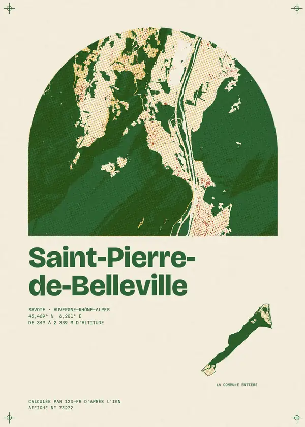 Affiche de Saint-Pierre-de-Belleville, calculée par 123-fr d'après l'IGN