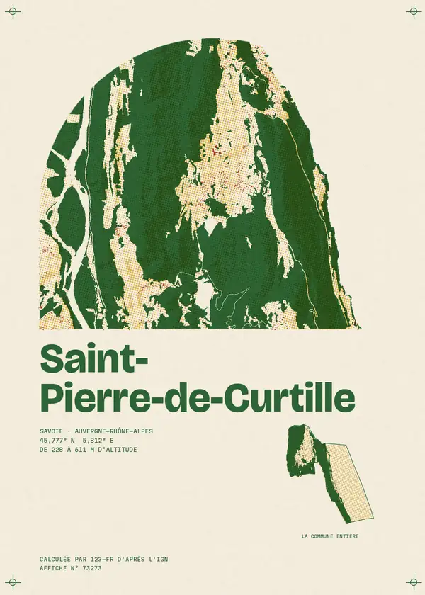 Affiche de Saint-Pierre-de-Curtille, calculée par 123-fr d'après l'IGN
