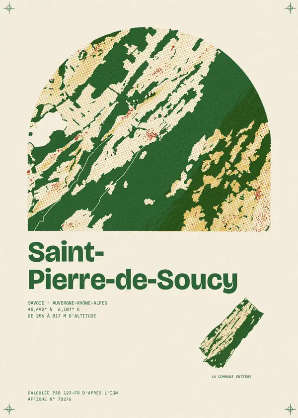 Affiche de Saint-Pierre-de-Soucy, calculée par 123-fr d'après l'IGN