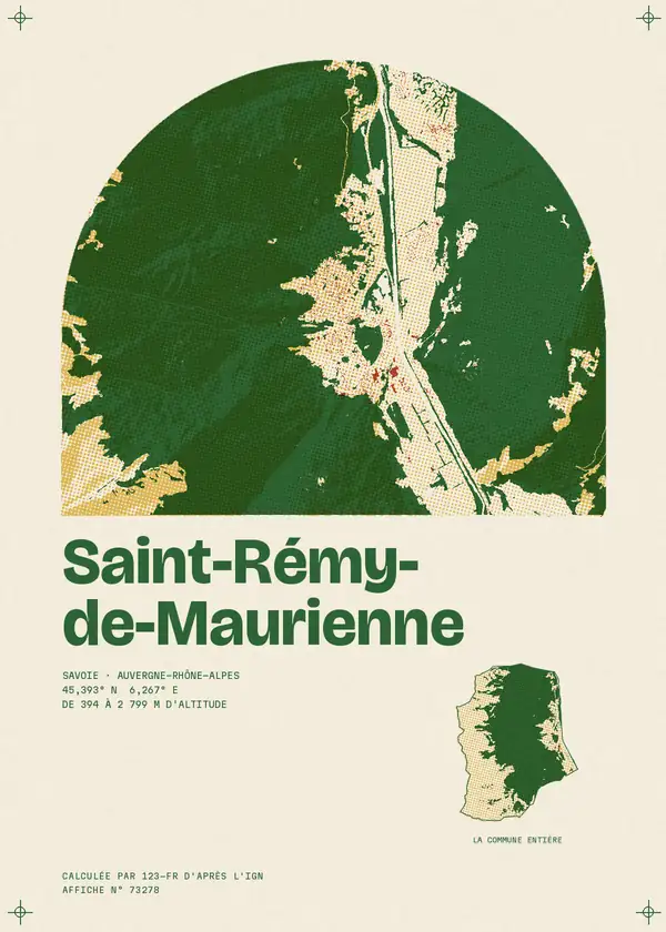 Affiche de Saint-Rémy-de-Maurienne, calculée par 123-fr d'après l'IGN