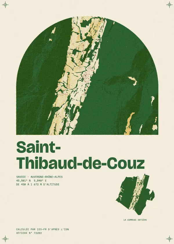 Affiche de Saint-Thibaud-de-Couz, calculée par 123-fr d'après l'IGN